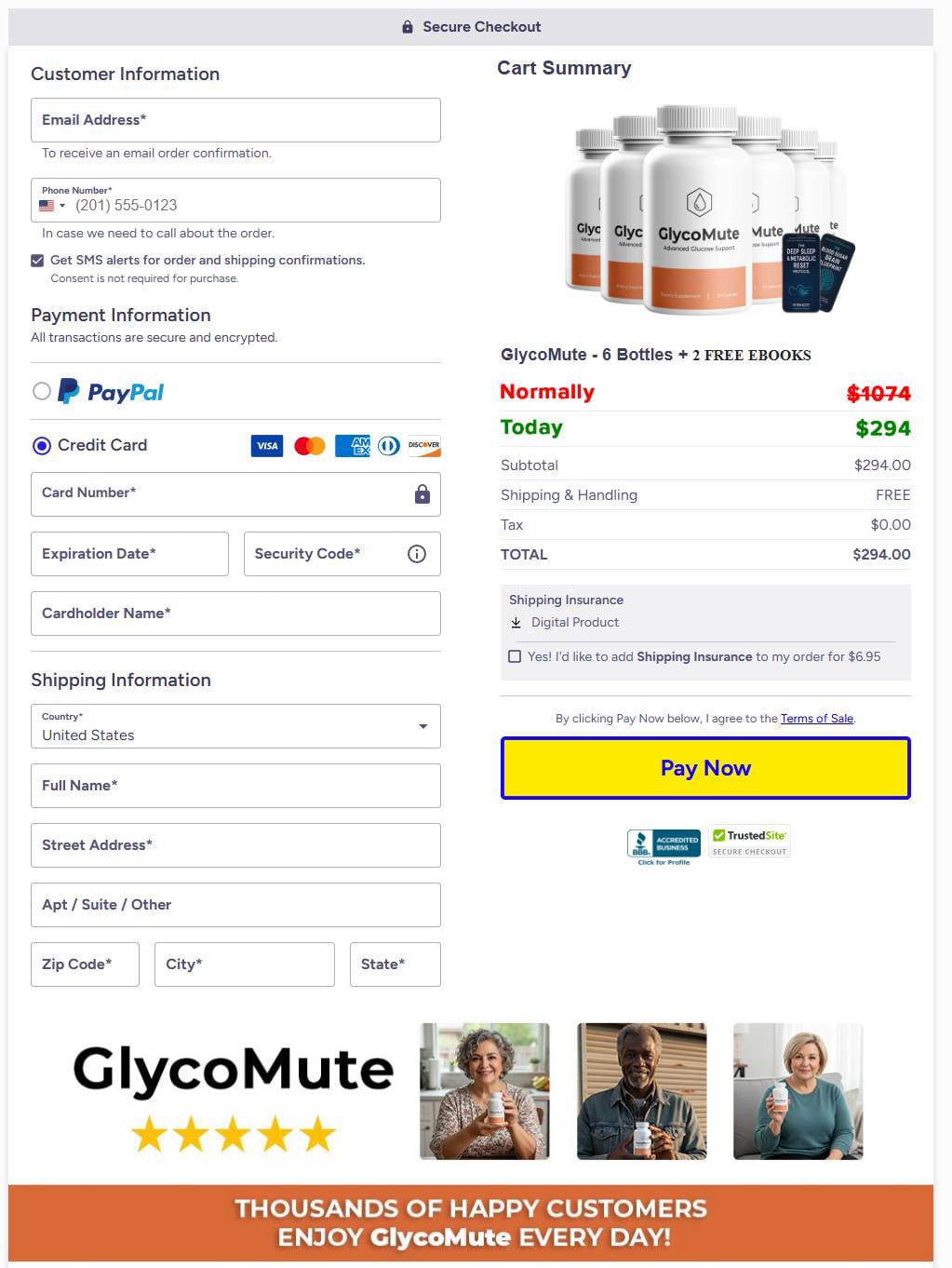 GlycoMute Cart Section